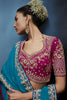 Luxury Teal Blue Embroidered Saree with Designer Blouse