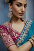 Luxury Teal Blue Embroidered Saree with Designer Blouse