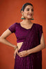 Wine Purple Embroidered Saree with Matching Blouse Party Wear Saree