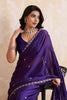 Royal Purple Georgette Saree with Silver Zari Border Butti Work