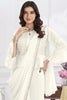 Off White Ready-to-Wear Saree Designer Pleated Pallu Embellished Blouse