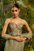 Sage Green Crushed Tissue Saree with Designer Printed Blouse