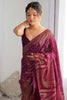 Designer Wine Colour Georgette Saree Party Wear