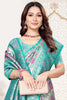 Sea Green Banarasi Silk Saree with Pink Woven Zari Design