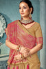 Gold Banarasi Silk Saree with Rich Red Zari Border Tassel Pallu