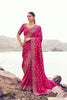 Rani Pink Heavy Embroidered Silk Designer Saree with Rich Border Blouse