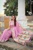 Pink Floral Woven Linen Silk Saree with Designer Border