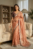 Rose Gold Tissue Silk Saree with Embroidered Border and Designer Blouse