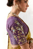 Mustard Gold Organza Saree with Floral Embroidery Designer Blouse