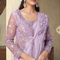Lavender Embroidered Organza Saree with Designer Blouse