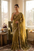 Olive Green Organza Saree Heavy Sequins Embroidery Designer Blouse