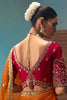 Orange Designer Saree with Zari Embroidery Contrast Red Blouse
