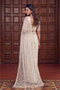 Off White Sequins Embroidered Net Saree with Designer Blouse