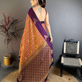 Purple and Copper Banarasi Silk with Zari Weaving  Saree