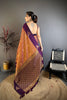 Purple and Copper Banarasi Silk with Zari Weaving  Saree
