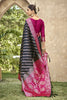 Black Banarasi Silk Saree Pink Zari Border Traditional Saree