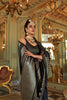 Black Silk Saree with Gold Zari Border Designer Blouse