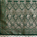Bottle Green Banarasi Silk Saree Rich Gold Zari Weaving and Traditional Motifs