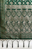 Bottle Green Banarasi Silk Saree Rich Gold Zari Weaving and Traditional Motifs