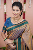 Mauve Silk Saree with Green Woven Border Traditional Design