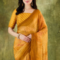 Mustard Yellow Woven Designer Saree with Matching Blouse