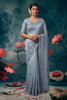 Ice Blue Designer Saree with Sequins Embroidered Work