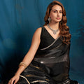 Black Silk Saree with Gold Silver Zari Designer Party Wear Saree