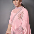Pink Designer Georgette Saree Stylish Pallu  Party Wear
