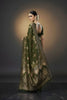 Olive Green Silk Saree with Gold Zari Floral Border Traditional Wear Saree