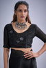 Black Organza Silk Saree with Floral Embroidery Designer Blouse