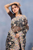 Black Floral Embroidered Net Saree with Designer Border