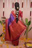 Purple Silk Saree with Red Woven Border and Traditional Design