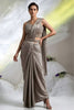 Champagne Gold Ready to Wear Designer Saree with Embroidered Blouse