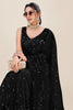 Black Net Saree with Heavy Sequins Embroidery Designer Blouse