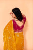 Designer Mustard Yellow Embroidered Saree Sequence Work