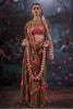 Designer Olive Green Floral Embroidered Saree with Stylish Blouse 