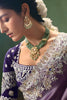 Lavender Organza Saree Heavy Silver Embroidery Border Designer Blouse