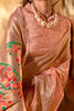 Peach Banarasi Silk Saree with Zari Woven Border Floral Pallu