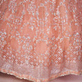 Stunning Peach Pink Sequins Embroidered Soft Net Lehenga Choli with Dupatta for Women