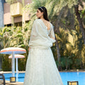 Elegant White Embroidered Organza Lehenga Choli with Dupatta for Wedding