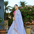 Beautiful Blue Viscose Sequins Wedding Wear Lehenga Choli