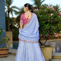 Beautiful Blue Viscose Sequins Wedding Wear Lehenga Choli