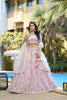Wonderful Purple Embroidered Organza Lehenga Choli with Dupatta for Wedding