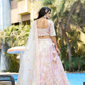 Wonderful Purple Embroidered Organza Lehenga Choli with Dupatta for Wedding