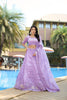 Unique Lavender Embroidered Organza Lehenga Choli with Dupatta for Wedding