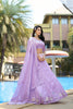 Unique Lavender Embroidered Organza Lehenga Choli with Dupatta for Wedding