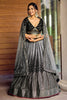 Stunning Black Chinon Designer Lehenga Choli Set with Sequin Work and Matching Dupatta