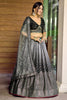 Stunning Black Chinon Designer Lehenga Choli Set with Sequin Work and Matching Dupatta