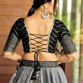Stunning Black Chinon Designer Lehenga Choli Set with Sequin Work and Matching Dupatta