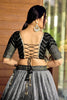 Stunning Black Chinon Designer Lehenga Choli Set with Sequin Work and Matching Dupatta